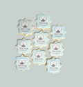 Square design custom logo cookie with blue company logo